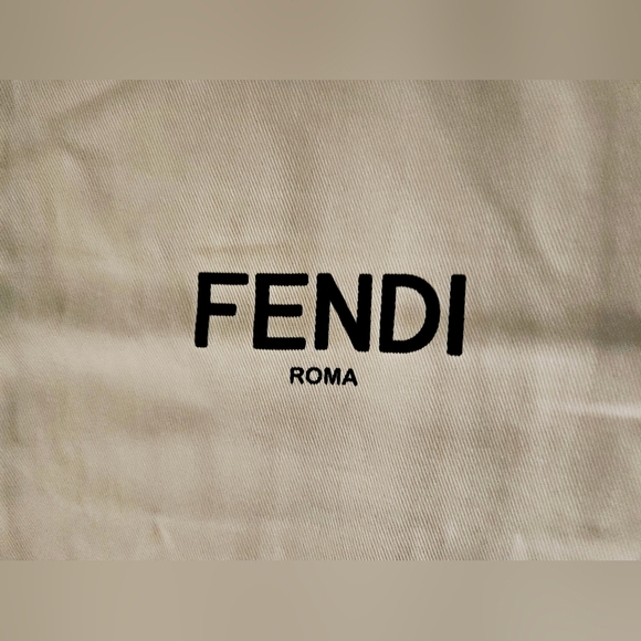 Fendi Roma White Drawstring Dust Bag Cover Pouch Replacement Authenticity Cards - Picture 2 of 11